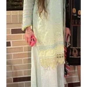 Mint Green Pakistani Embroidered Thread & Motifs  Shalwar Kameez 3pc  Size - XS